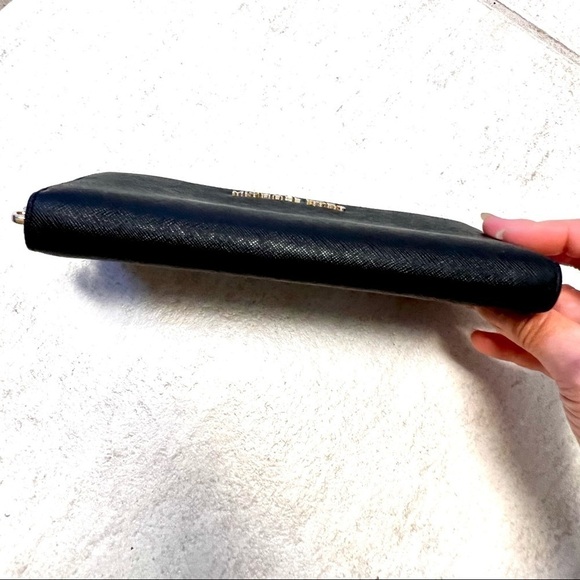 MICHAEL KORS Jet Set Travel Large Crossgrain Leather Wallet black womens - Picture 10 of 10